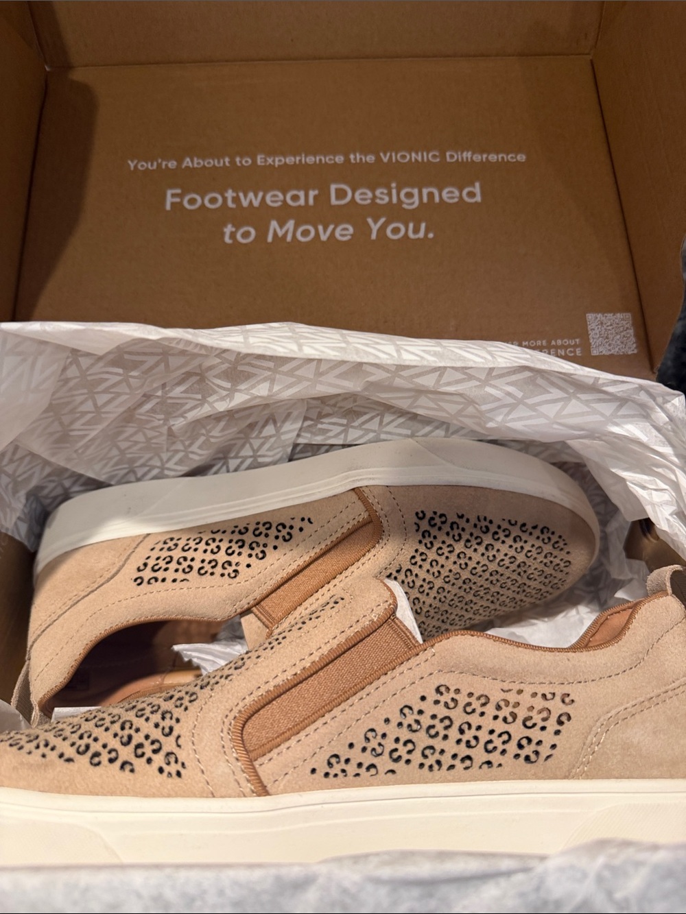 Vionic Kimmie Perforated Suede Slip-on Sneaker - NIB.  Women’s size 8 (wheat)